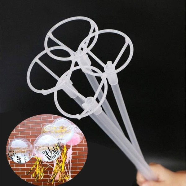 Stor ballonpind med kopper, 10 stk lang transparent ballon
