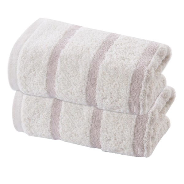 Håndklær til baderom i 100 % bomull, myke håndklær med stripemønster, størrelse 70*34 cm (2-pakning)
