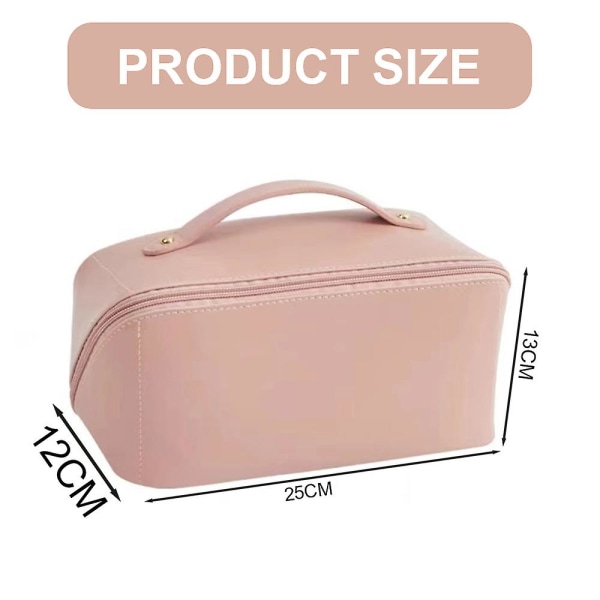 Kosmetisk taske til kvinder, stor kapacitet Bærbar toilettaske af høj værdi, lavet af Pu