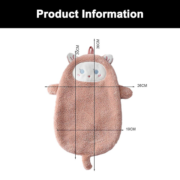 Cartoon hängande handduk (2-pack) - Korallfleece handduk med sugkopp krok - Mycket absorberande supermjuk tjock handduk