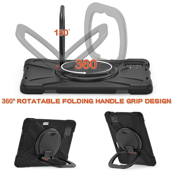 For Xiaomi Pad 6 Pc+silikon Robust Beskyttende Deksel Roterende Håndtakgrep Kickstand Tabletholder Med Skulderstropp