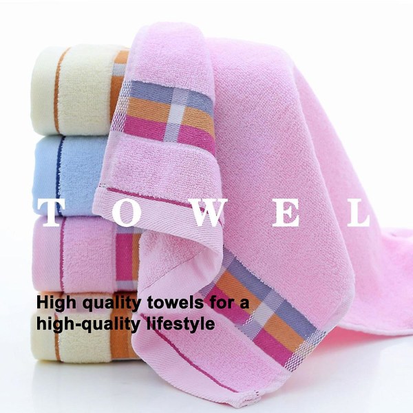 4 stykker rent bomuldshåndklæder til husholdningsbrug, fortykkede og absorberende, alle ansigtsvaskehåndklæder i bomuld til voksne, husholdningsbrug