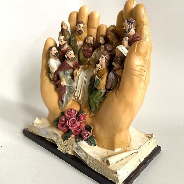 Den Sidste Nadver Scene Jesus og de 12 Disciple Religiøs Statue Kristne Katolske Statuette Dekorativ Gave-A