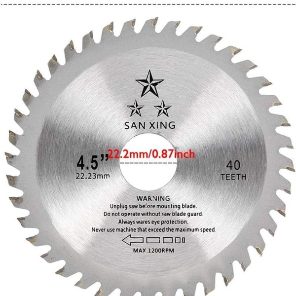 115mm cirkelsavklinge med 40 tænder, 115mm slibeskive til skæring