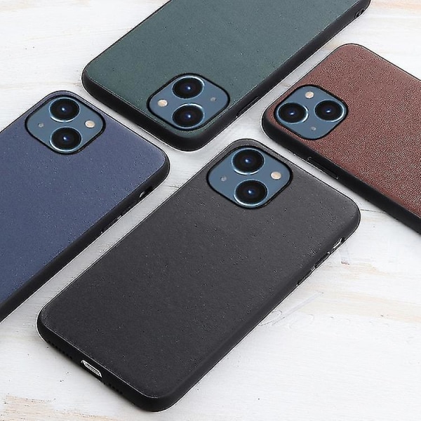 For Iphone 14 Pro Max/ 14 Pro/ 14/ 14 Plus Lammeskinn Tekstur Ekte Skinn Telefondeksel