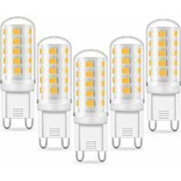 Pack G9 LED-lampa: 5W motsvarande 33W 40W G9 halogen 420LM kall vit 6000K flimmerfri AC 220-240V icke-dimmbar [Energiklass A+]