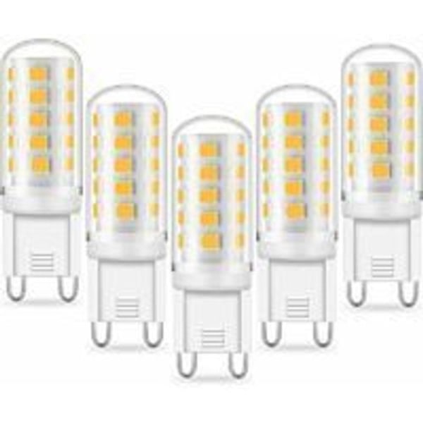 Pack G9 LED-lampa: 5W Motsvarar 33W 40W G9 Halogen 420LM Cool White 6000K Flimmerfri AC 220-240V Ej dimbar [Energiklass A+]