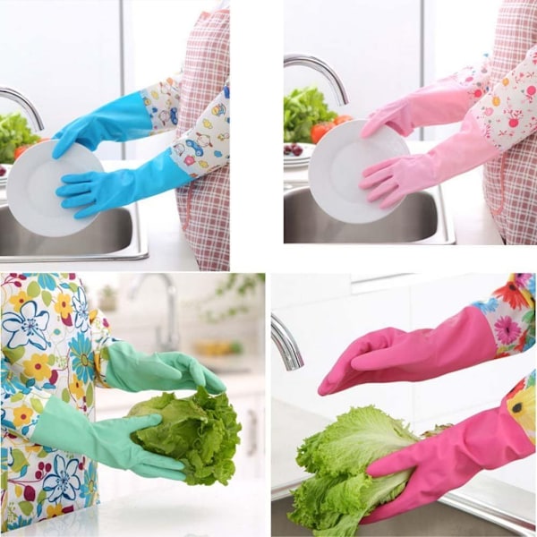 Pairs Dishwashing Gloves Thicker Rubber Latex Rubber Gloves