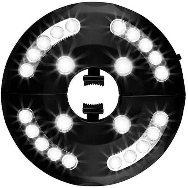 Puutarhavarjon lamppu, terassivarjon valo, 24 LED, 3 valaistusmallia, aurinkovarjon valo terassille, puutarhaan, suureen sateenvarjoon (valkoinen valo)