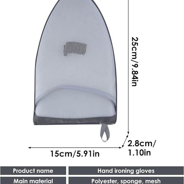 Strygepude, strygehandsker, mini håndpude, dampstrygebræt holder, bærbar