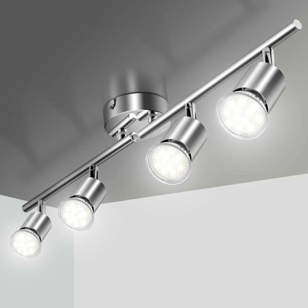 LED-taklampe 4 justerbare spotlights, takbelysning 4xGU10 LED-spotlights justerbare
