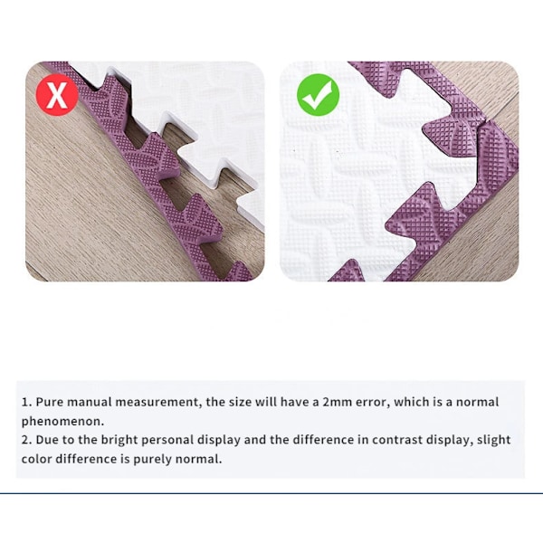 Skum Legemåtte - Børns Bløde Eva Puslespilmåtte, Sammenlåsende Børns Legemåtte Gulvmåtte Skum, 16-pak. 30*30*1.0 (16 stykker)Pink og sort Pink+Black