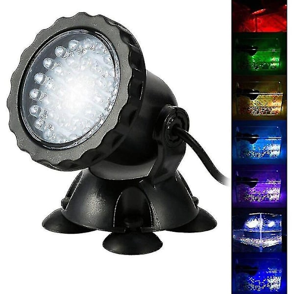Akvarie LED-projektør med base IP68 3,5W 12V Spotlampe Multicolor Nedsænkelig belysning Justerbar vinkel LED undervandslampe Nedsænkelig dekoration Dam
