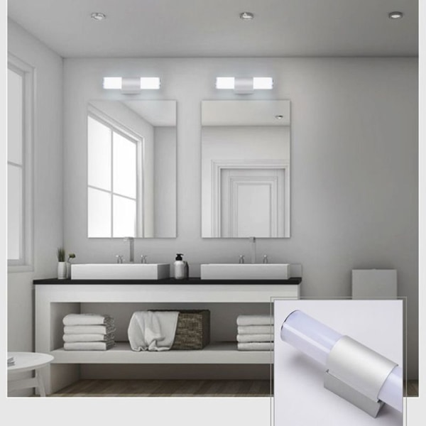 LED væglampe spejl lys badeværelse metal glas