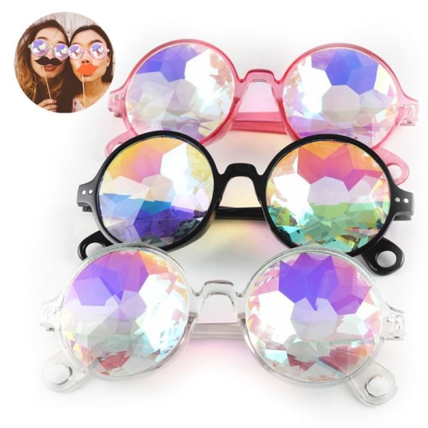 Kalejdoskop briller - psykedeliske briller - Funky prisme briller til raves