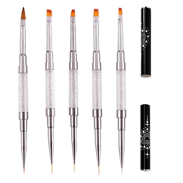 Set med 5 nagelborstar, akryl, 23,5 cm, lila