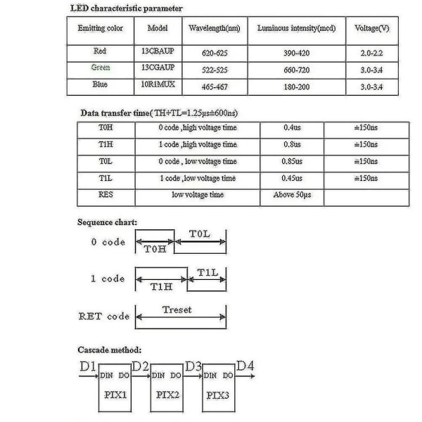 200 stk. Ws2812b 5050 Rgb Led Chips Individuelt Adresserbare Pixel Chips