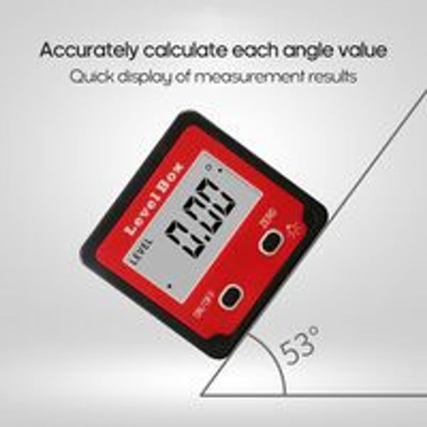 Digitalt vinkelmåler-inklinometer, for snekring/konstruksjon/bil