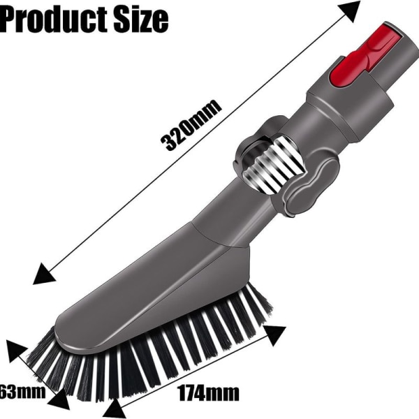 Upptill borste kompatibel med Dyson V7 V8 V10 V11 V15 för 180 graders rengöring
