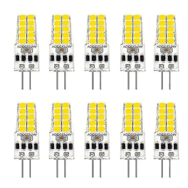 10 stk G4 LED-pære AC/dc12v-24v 3w LED G4-lys 20led 360 strålevinkel lys 2835smd Erstatter 30w halogen - B