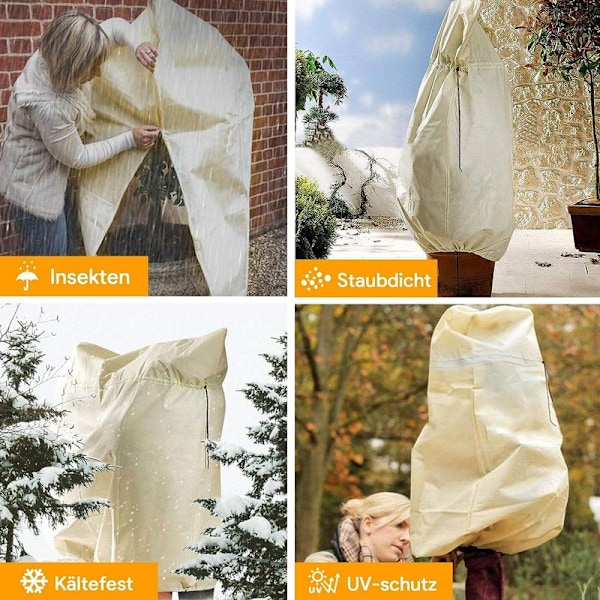 Plantebeskyttelse til vinter, frostbeskyttelse potteplante stor pose, potteplante, vinter