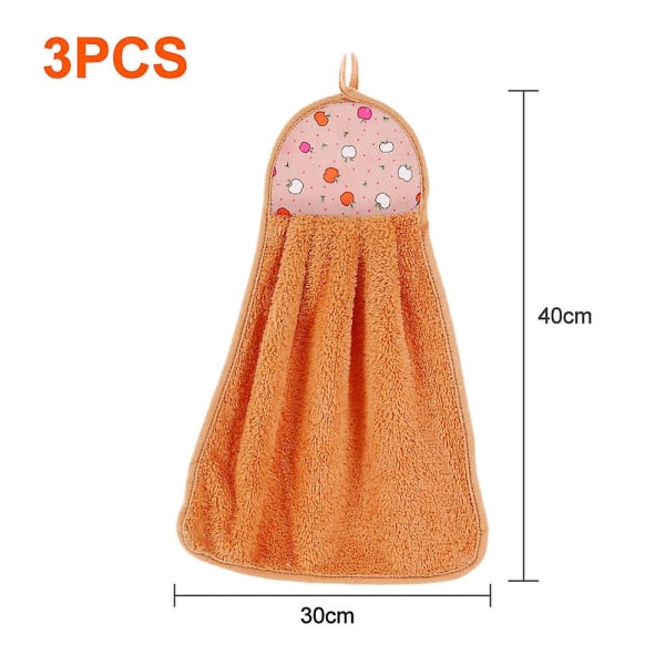 3 kpl koralli samettikäsipyyhe keittiö kylpyhuone ripustettava pyyhe imukykyinen käsipyyhe pieni pyyhe wc-pyyhe käsipyyhe 30*40cm
