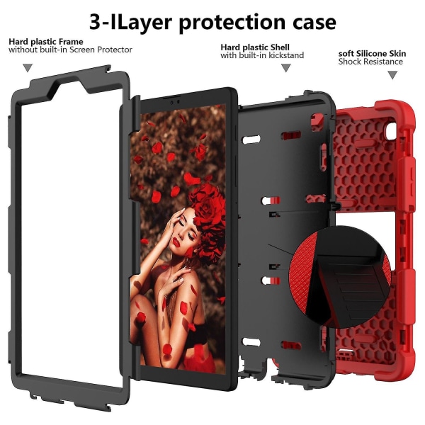 Til Samsung Galaxy Tab A7 Lite 8,7-tommer Dual Color Silikon + Pc Tablet Etui Kickstand Stødsikkert Beskyttende Cover