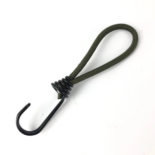 10 Professionelle elastiske gummistrammere med kroge (150 mm) til presenning, army