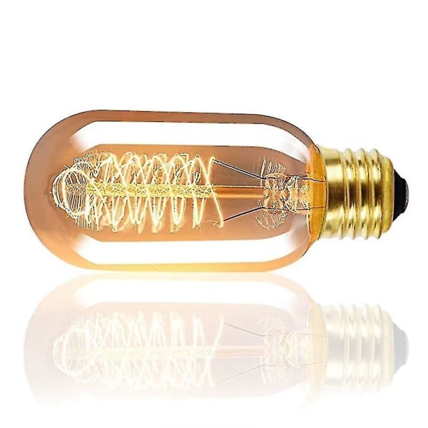 10 stk 40w Edison Vintage Glødelampe Dimbar T45 Spiral Filament E26 E27 Amber--(WR)