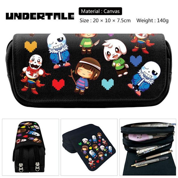Undertale-peli kynäkotelo Sans Toriel Frisk Lasten kynälaatikko Meikkipussi