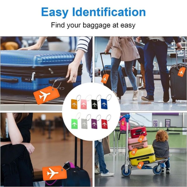 Pak legeringsbagagemærker til bagage, håndtasker, rejsekufferter