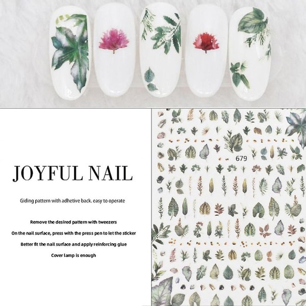 10 ark Nail Art Stickers Decals, selvklæbende sommer Nail Art Decals til kvinder Pige DIY Nail Dekoration