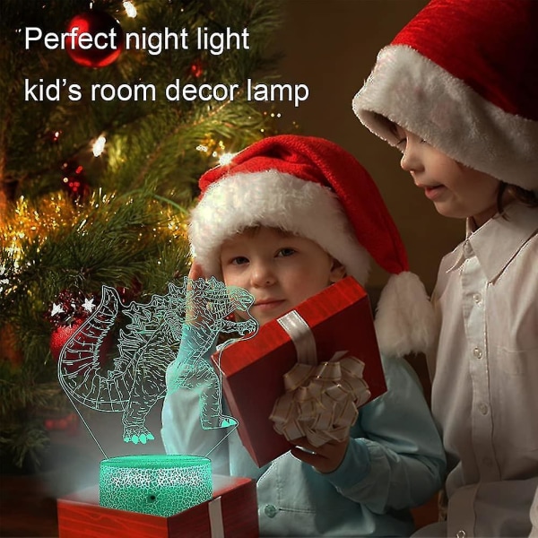 Godzill-a Night Light Godzill-a Lamp Godzill-a Toys Decor Light,Romote Control&16 Color,fødselsdagsgaver til drenge/julegaver til børn(klassisk)