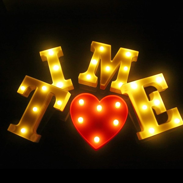 LED Marquis letter lamp, 26 letters luminous letter logo perfect for night light wedding birthday party home bar decora