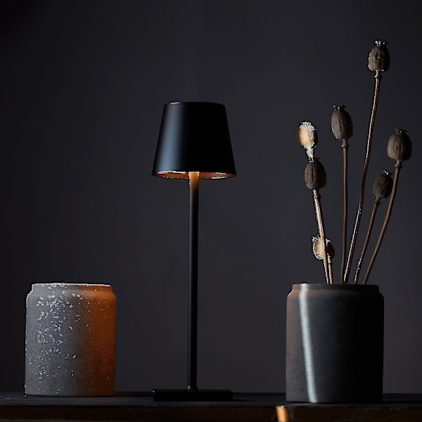 Dæmpbar trådløs bordlampe 3-vejs aluminium trådløs lampe løsning