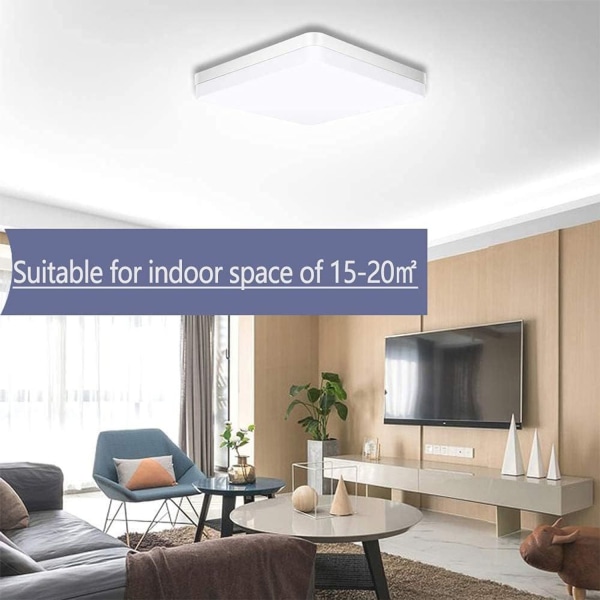 Ouyulong firkantet LED-taklampe, vanntett IP54, naturlig hvitt taklampe