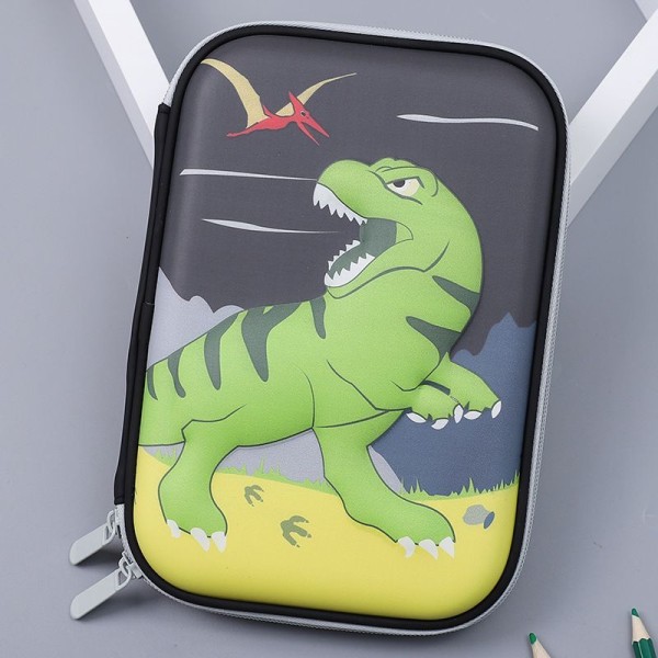 Cartoon Dinosaurie Print Enkelsidigt Pennfodral Barn Stationery Pennlåda