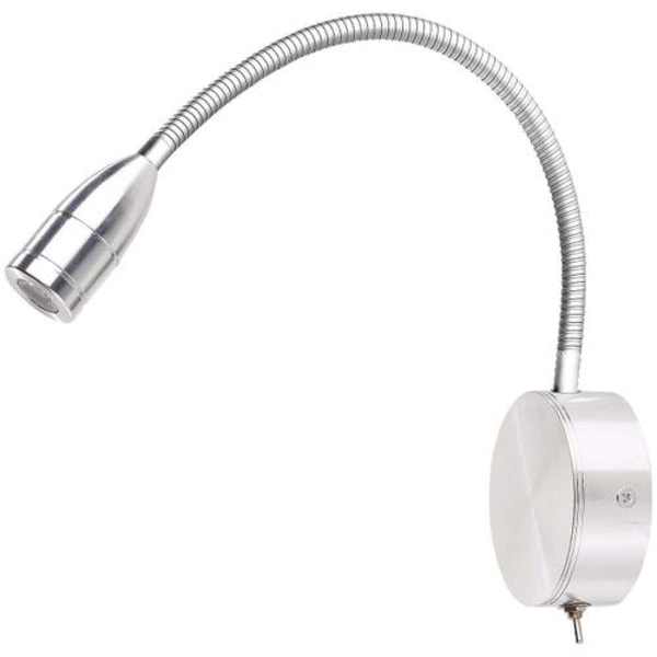 Svanehals sengelampe, justerbar LED-lys for lesing - Kald hvit
