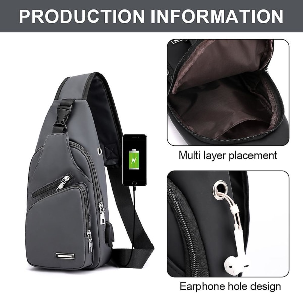 Vattentät en-axel Messenger Bag-sling Ryggsäck Vandringsryggsäck