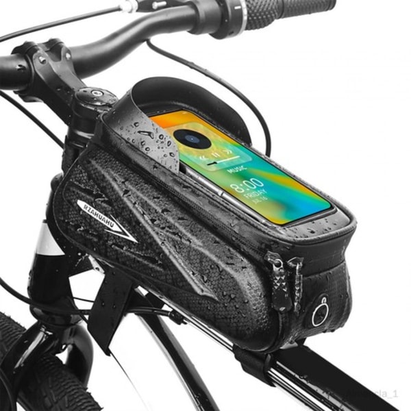 Berøringsskjerm Sykkelveske Sykkelstyrevesker Mobiltelefonholder Vanntett sykkeltelefonmonteringsveske for utendørskjøring Biker menn