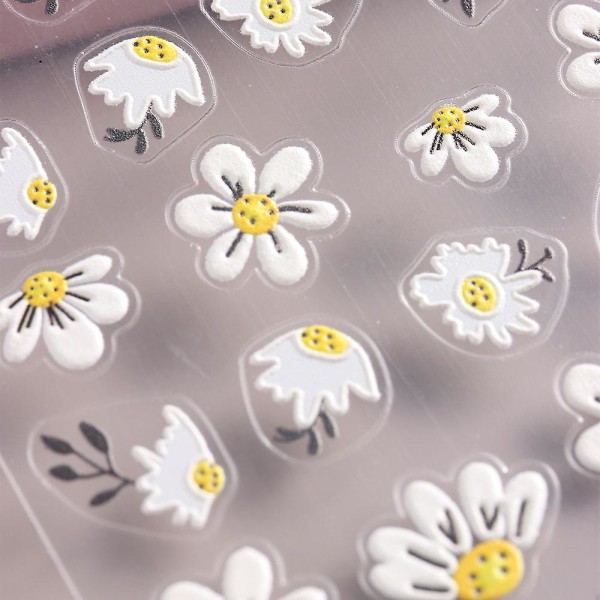 Ark Flower Nail Art Stickers Negle Decals, Selvklæbende Negle Decoration For Women Diy, Multiple Styles, 10*8cm