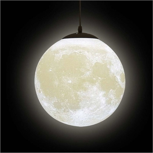 3D Måne Lysekrone Måne Loft Lysekrone Måne Loftlampe Planet Pendellampe Måne