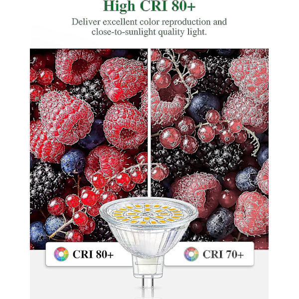 Gu5.3 Led-lamppu, Mr16 Led 12v 3w Vastaa 30w Lämmin Valkoinen Halogeeni 3000k, Himmennettävä Keskittynyt Led-lamppu, 10 Kpl