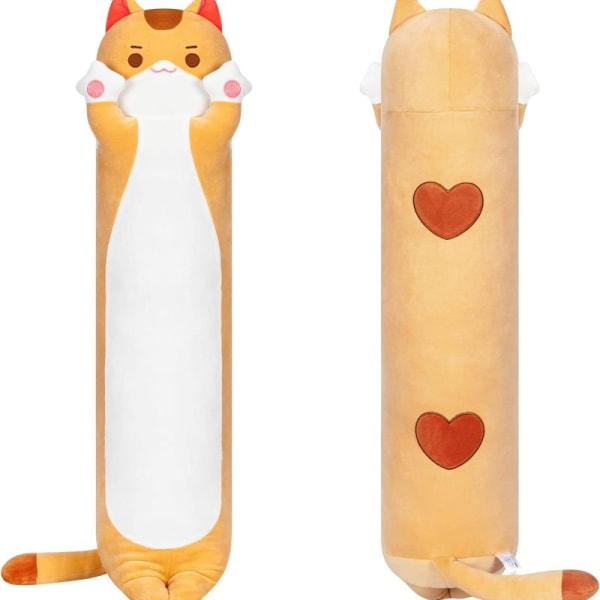 Fyldt dyr Kawaii katteplys pude fyldte legetøj lys orange kat 50 CM