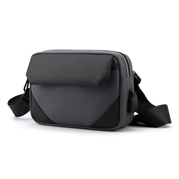 Ny trendig crossbody-väska för män i Oxford-tyg med enfärgad design.