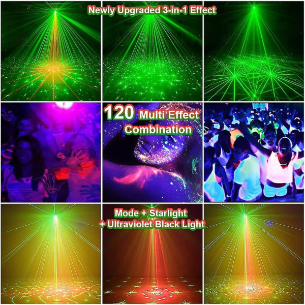 Dj Disco Lys Festlys, Sort Lys, Mini LED UV Strobe Atmosfære Lys, USB Lydaktiveret Scenelys til Fødselsdag, Hjemmesamling, Bryllup