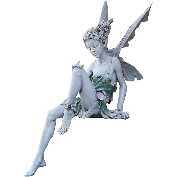Fairy-figur, sittende fe-figur med vinger, høykvalitets harpiks-hagedekorasjonsfigurer