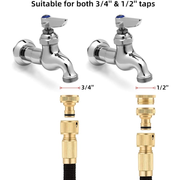 ICONNTECHS Udvidelig Havevandslange 30m - Massiv Messing Fittings, 8 Funktioners Spraydyse, Fleksibel og Holdbar