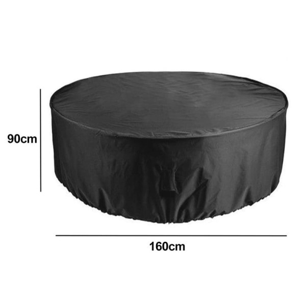 Runt bordsskydd för uteplats, vattentäta möbelskydd för uteplats, 160x90cm