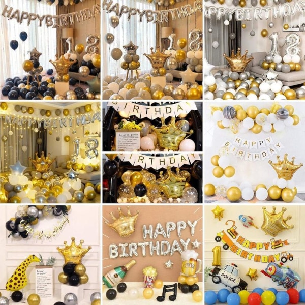 14 stk. kroneballonger til kongelig babyshower-dekorasjoner -